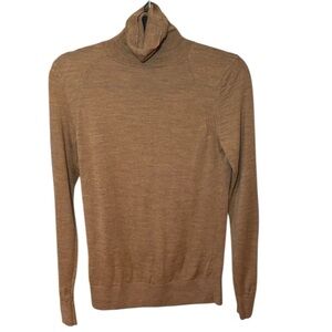 Banana Republic 100% Merino Wool Turtleneck Sweater Camel Brown Small Classic